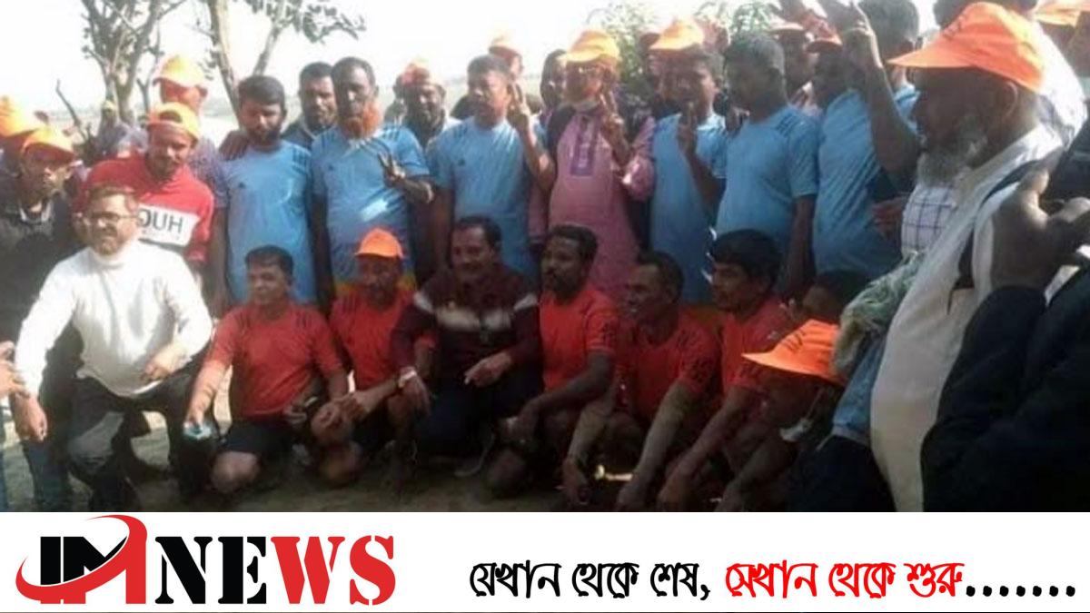 হাডুডু খেলে সমাবেশ মাতিয়ে রেখেছেন নেতাকর্মীরা