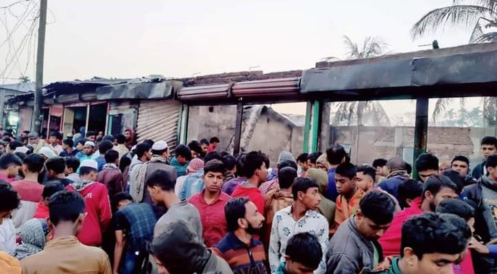 চরফ্যাশনে আগুনে পুড়ল ৭ দোকান, ৩০ লাখ টাকার ক্ষতি