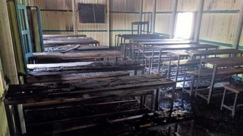 দুর্বৃত্তদের আগুনে পুড়লো কলেজ